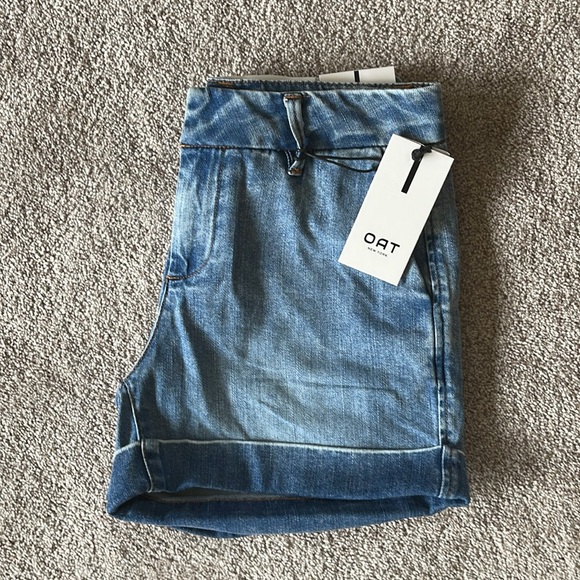 Oat New York Cloud Luxe Denim Classic Cotton High Waist Blue Jean Shorts Sz 27 - Picture 7 of 13